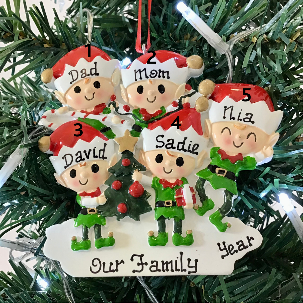 Personalised Christmas Ornament - Happy Elves 5 NEW