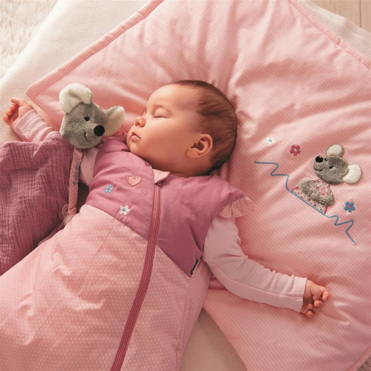 Personalised Sleeping Bag for Girls - Baby Mouse 0-6 Months/6-18 Months
