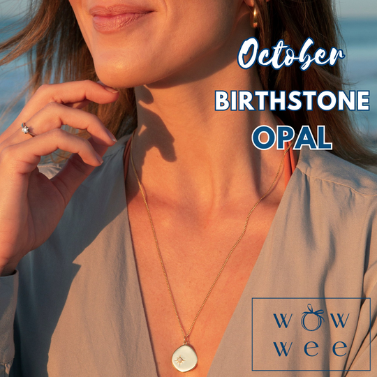 October Birthstone Necklace - 18ct Gold Opal Stone - Symbol of Optimism ~ Loyalty