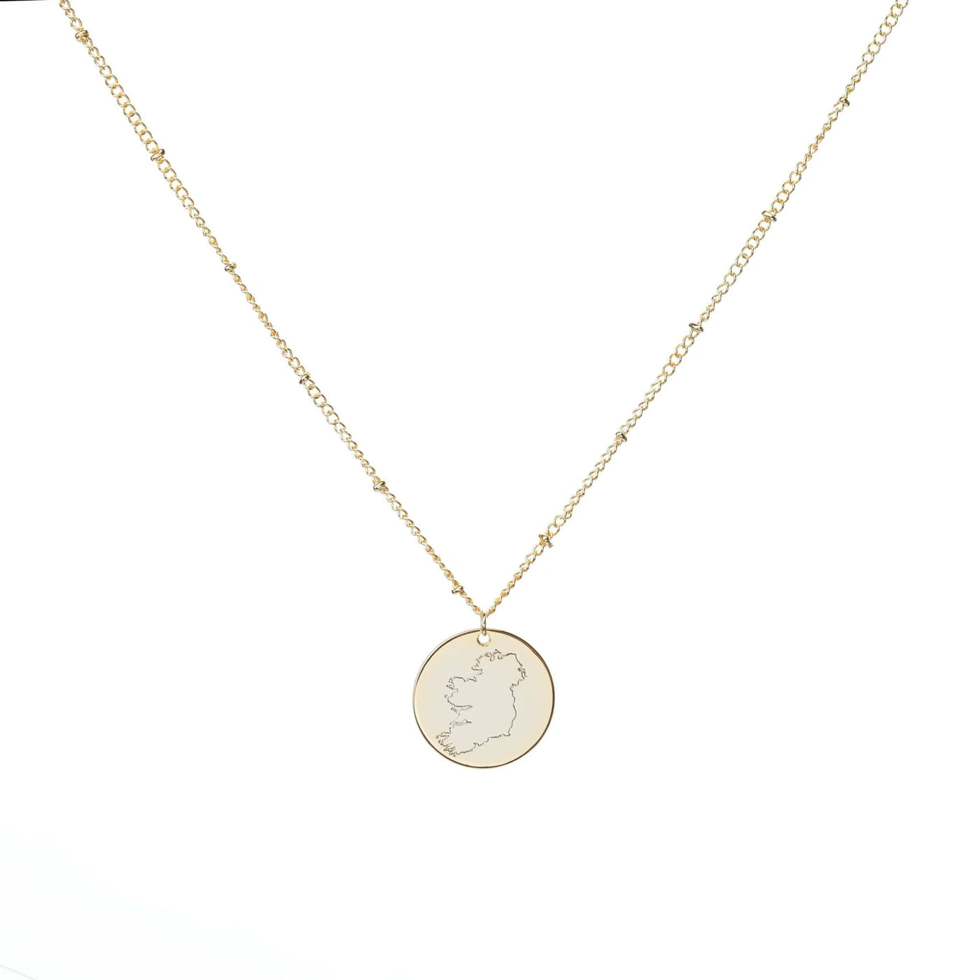 Shadow Map of Ireland Disc Necklace