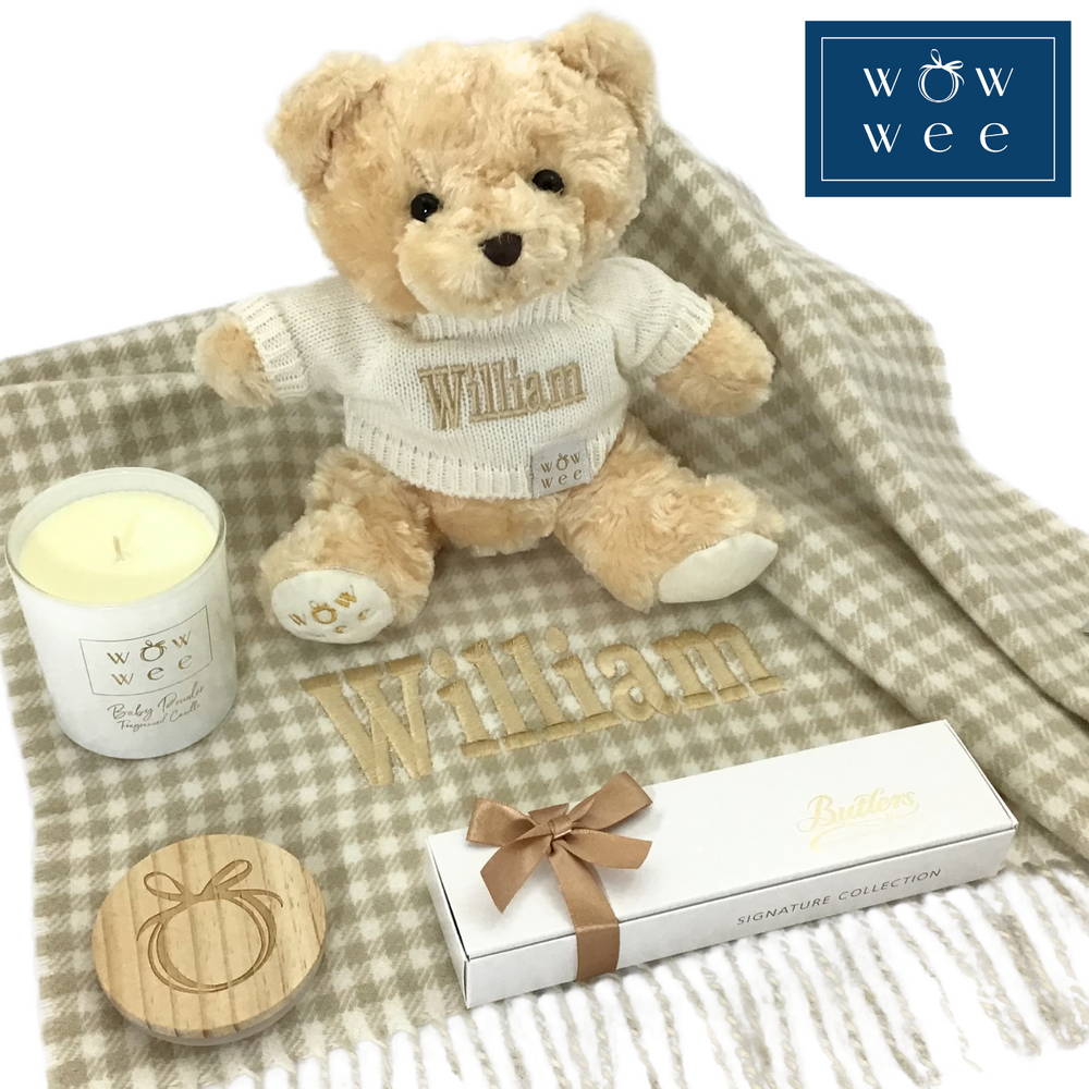 Personalised Irish Neutrals Boxed Hamper – Timeless Gifts for Baby and Parents
