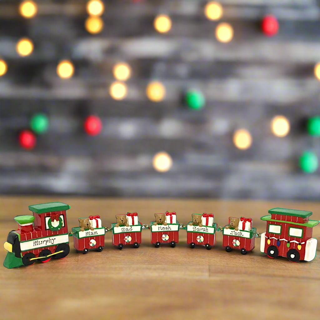 Personalised Linking Train 5 Carriages in 'Our Christmas Express' Gift Box