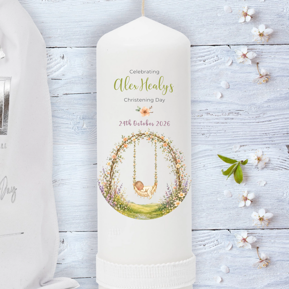 Male and Female Christening Candle Personalised for You