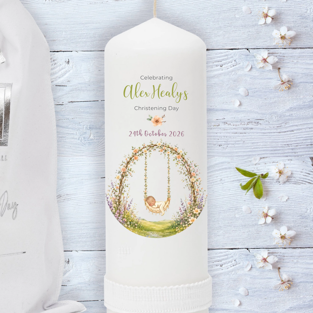 Male and Female Christening Candle Personalised for You
