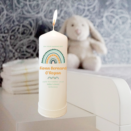 Naming Day Candle Personalised for Him