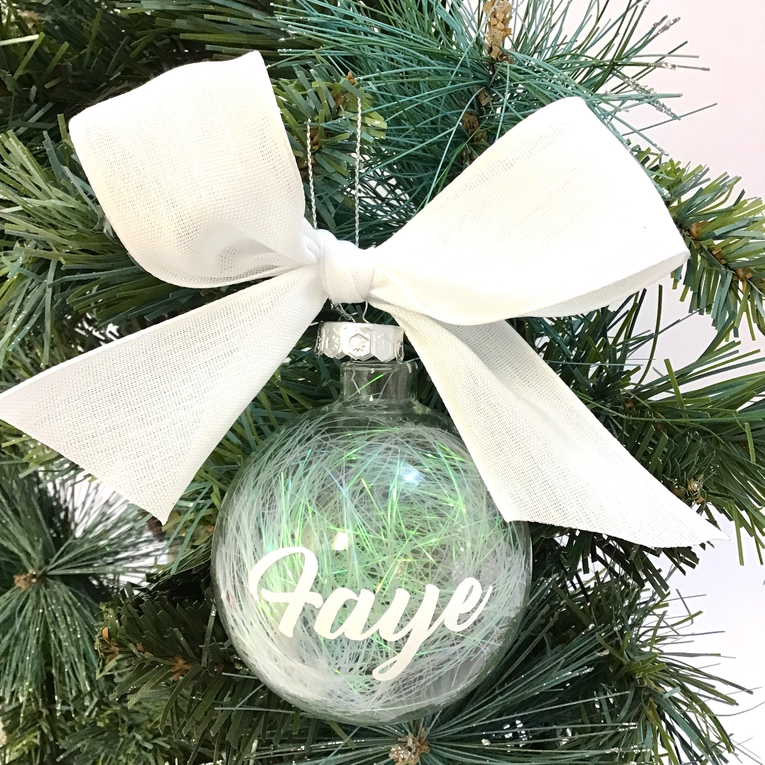 Personalised Iridescent Mint Christmas Bauble | Personalised Luxury ...