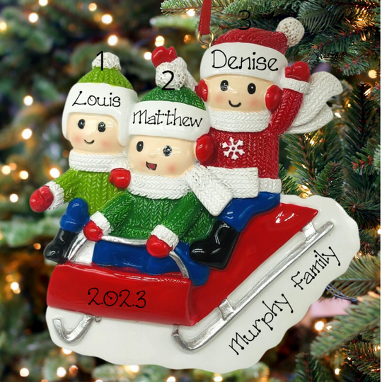 Personalised Christmas Ornament - Sleigh Ride Fun 3