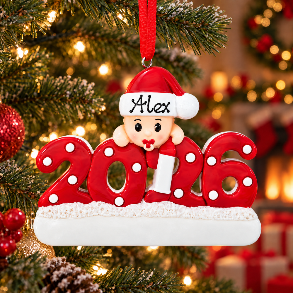 Personalised Christmas Ornament - 2026 RED