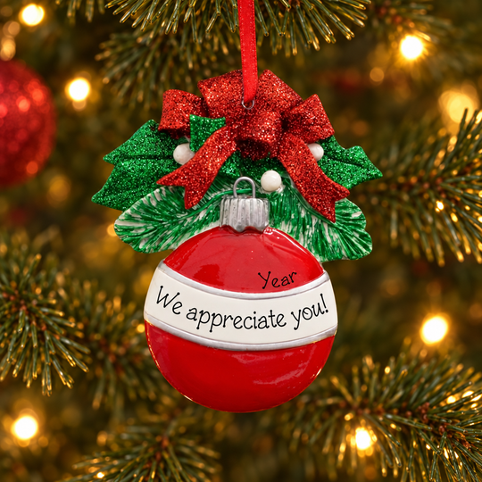 Personalised Christmas Ornament - Red Round Ornament