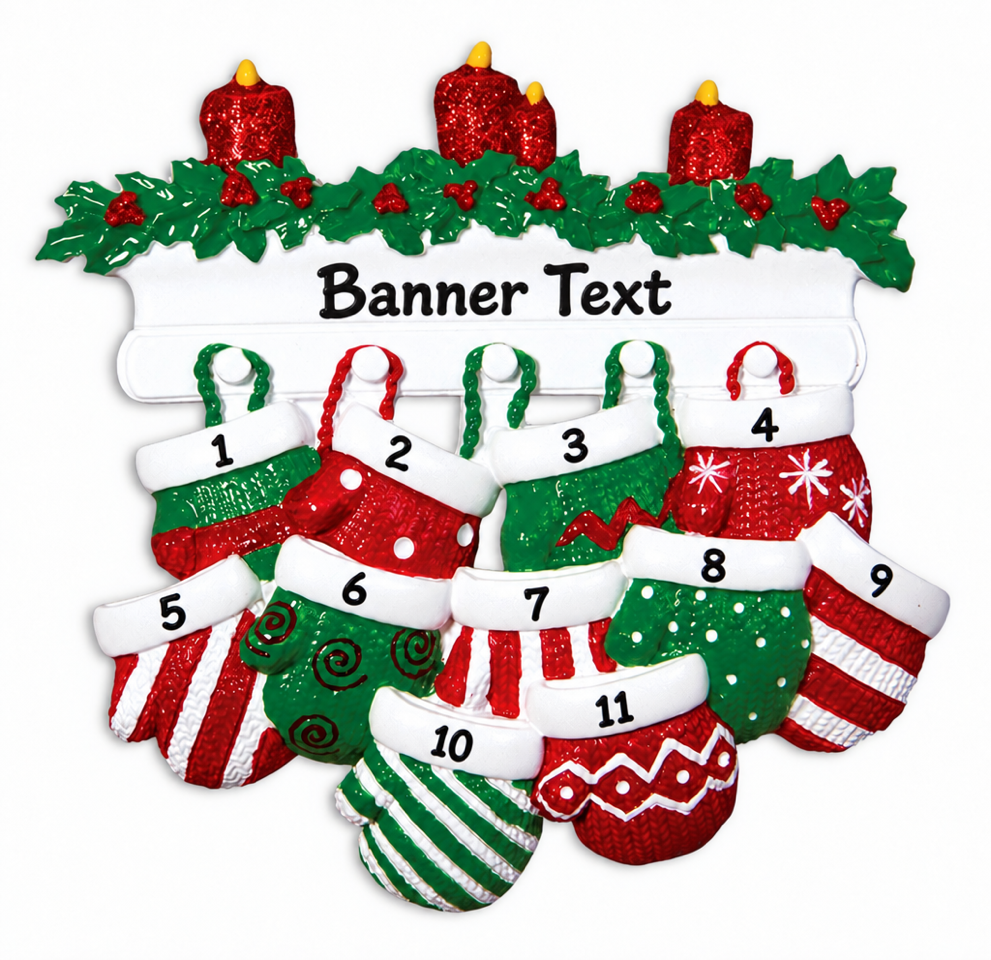 Personalised Christmas Ornament - Merry Mittens 11