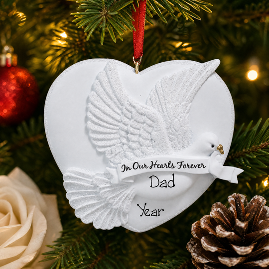 Personalised Christmas Ornament - In Our Hearts Forever Dove