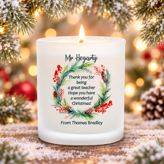 Personalised Christmas Candle for Teachers
