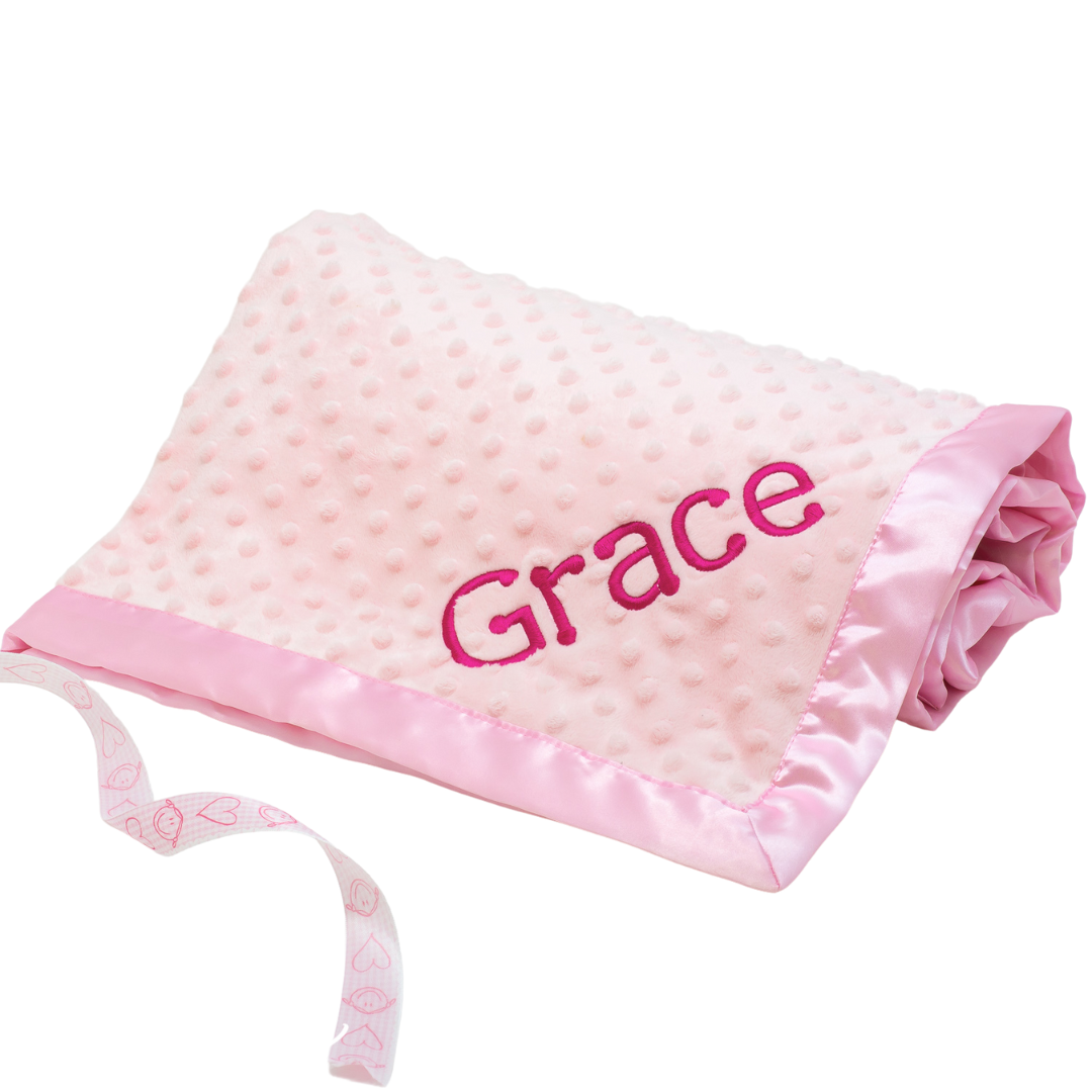 Personalised Baby Blanket - Light Pink Bubble