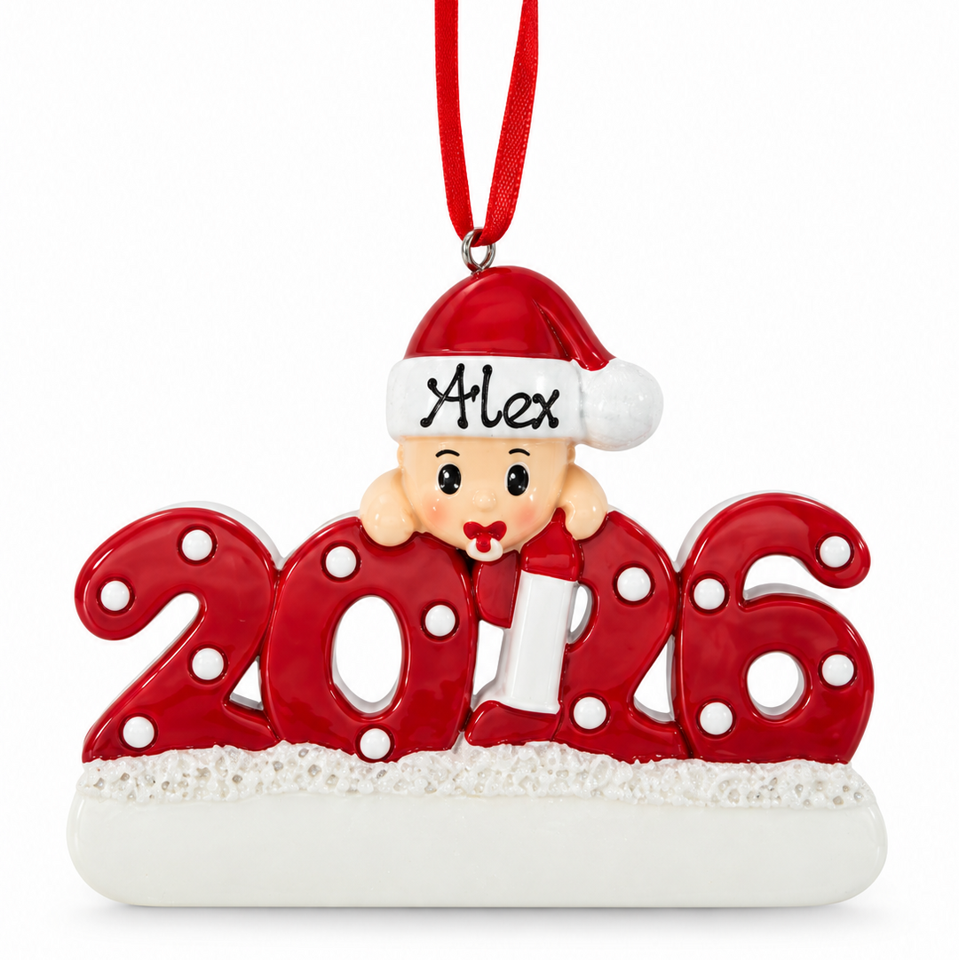 Personalised Christmas Ornament - 2026 RED