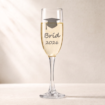 Personalised Fine Glass Champagne Flute for Graduation