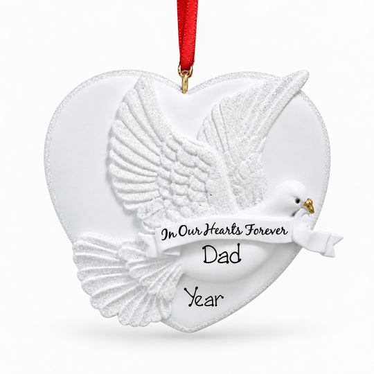 Personalised Christmas Ornament - In Our Hearts Forever Dove
