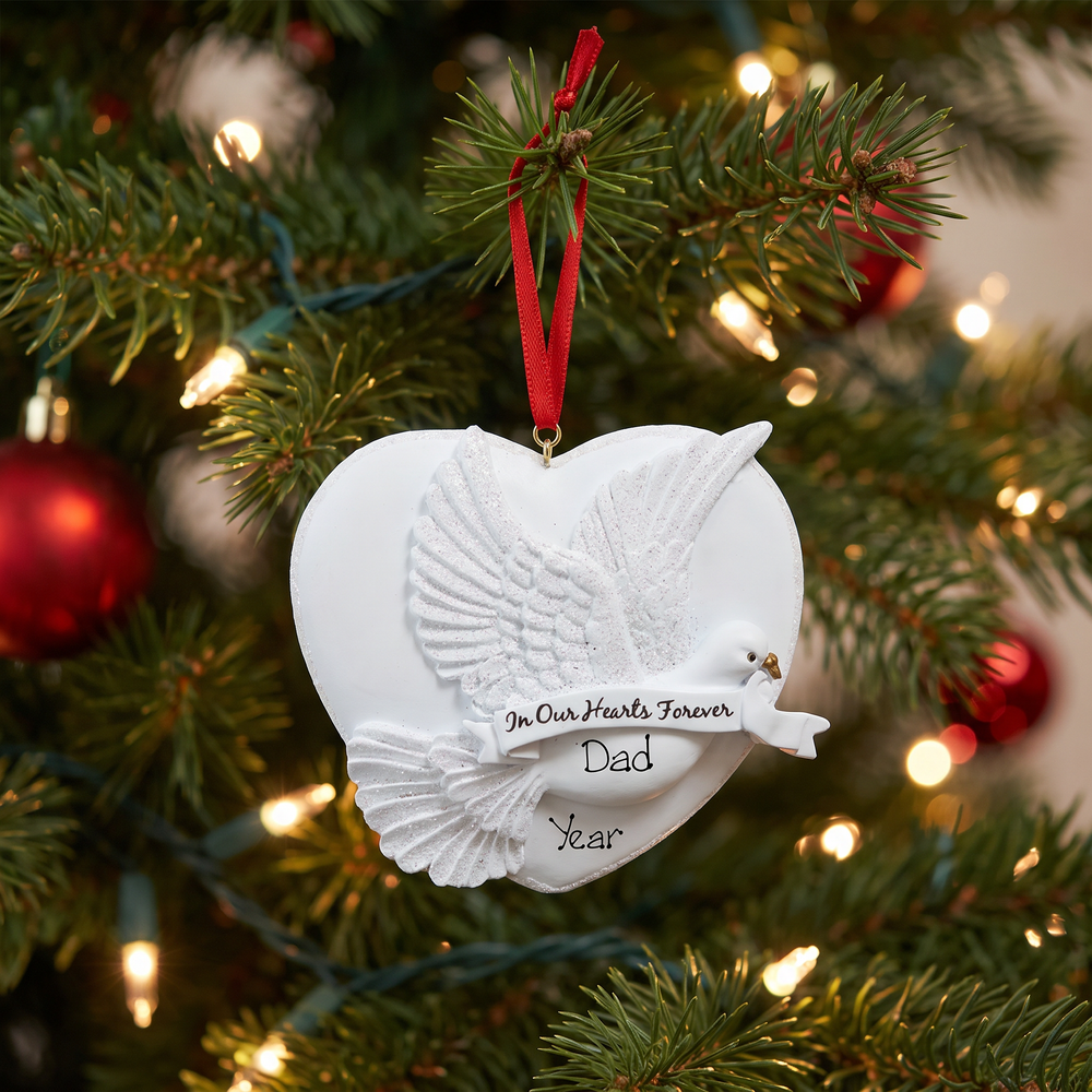 Personalised Christmas Ornament - In Our Hearts Forever Dove