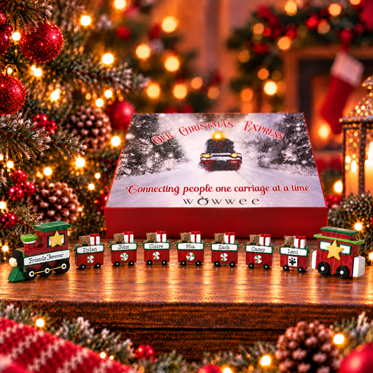 Personalised Linking Train 7 Carriages in 'Our Christmas Express' Gift Boxes