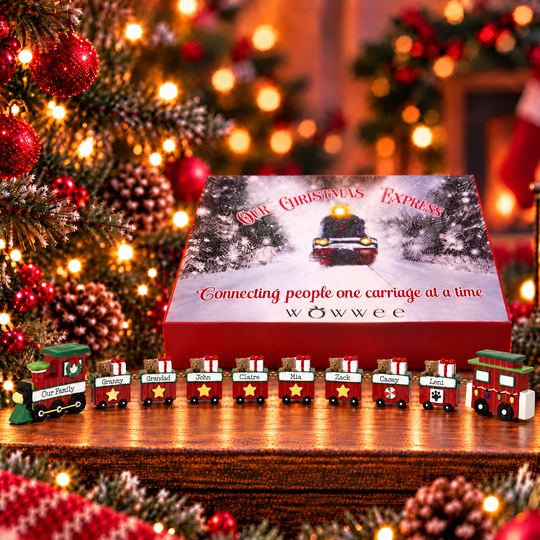 Personalised Linking Train 8 Carriages in 'Our Christmas Express' Gift Boxes