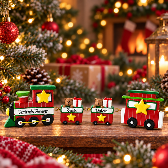Personalised Linking Train 2 Carriages in 'Our Christmas Express' Gift Box