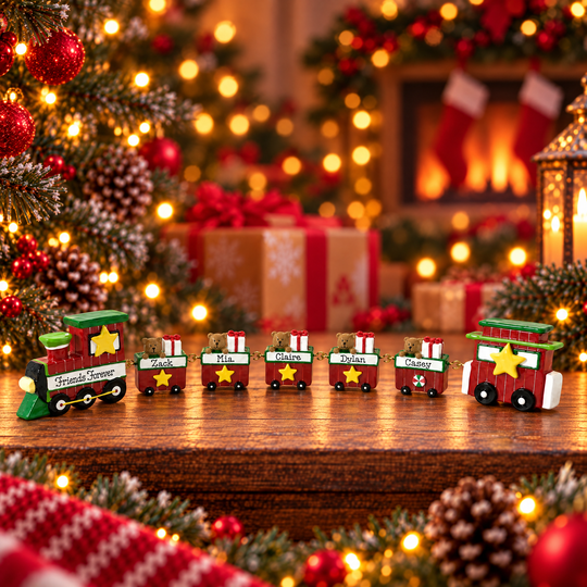 Personalised Linking Train 5 Carriages in 'Our Christmas Express' Gift Box