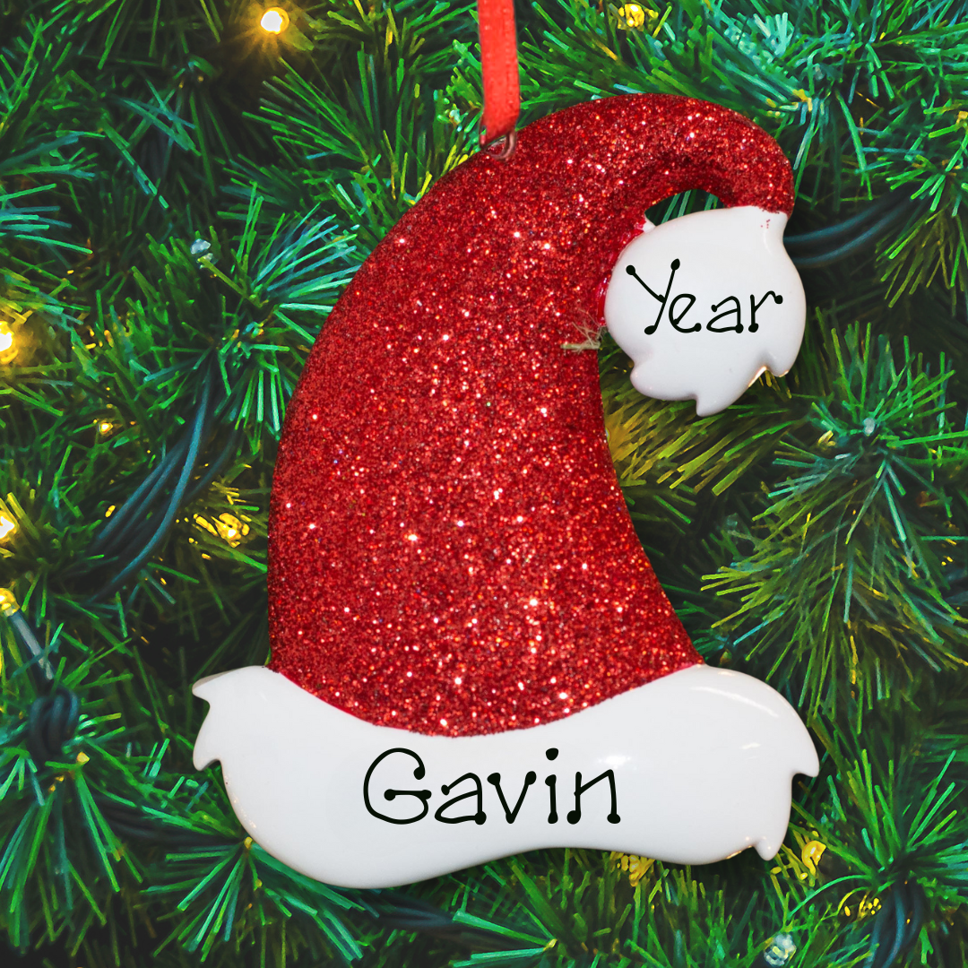 Personalised-santa-hat-ornament
