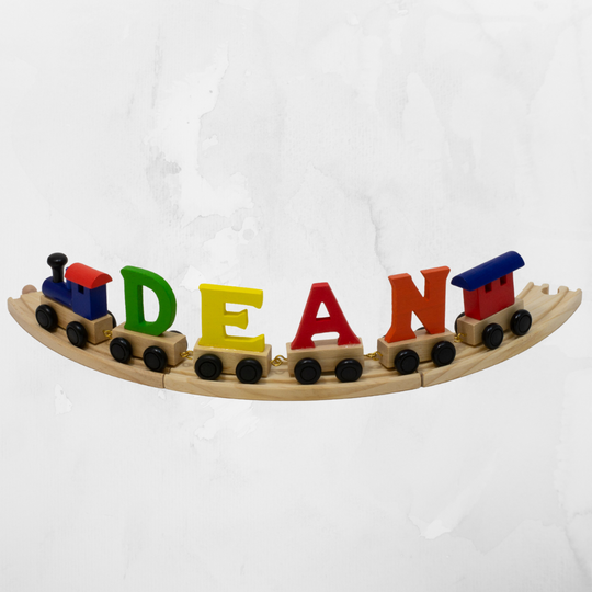 Personalised Wooden Letter Train for Boys - with Track