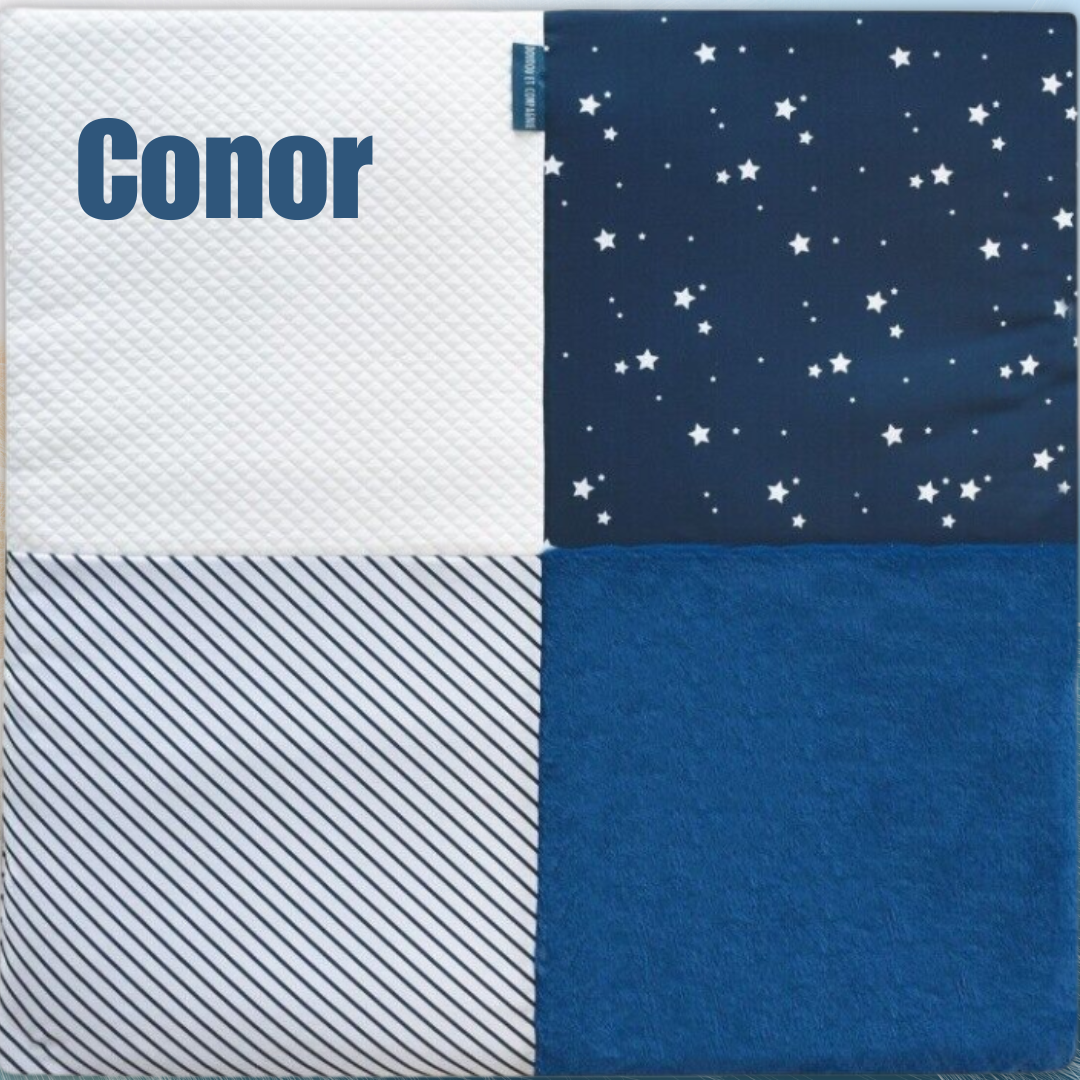 Personalised Patchwork Quilt for Boys - Plush, Cosy & Warm by Doudou