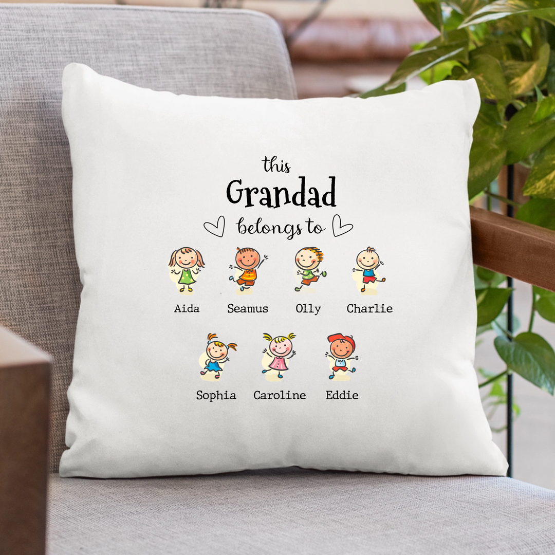 Personalised cushion for parents or grandparents with their children or grandchildren