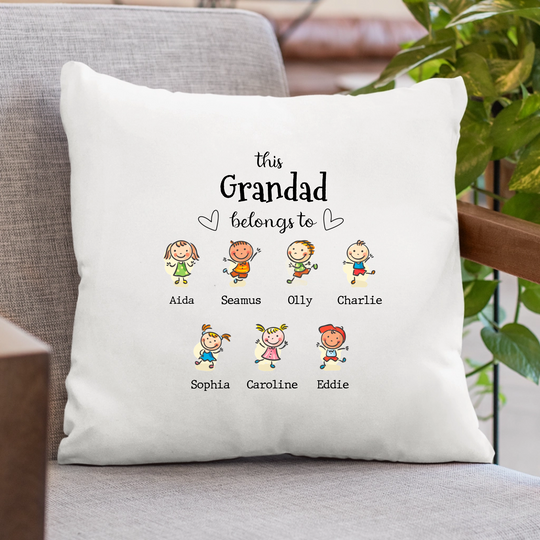 Personalised cushion for parents or grandparents with their children or grandchildren