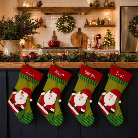 Personalised Christmas Stocking - Cozy 3D Santa