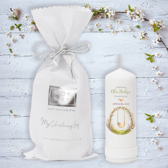 Personalised Baptism Modern Candle for Boys and Girls