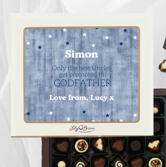 Personalised Box of Lily O’Brien’s Chocolates - Promoted to Godfather