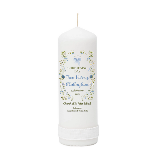 Personalised Christening Candle for Boys