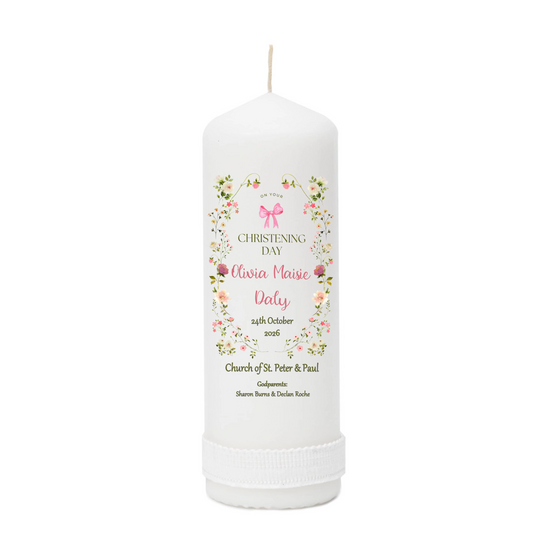 Personalised Christening Candle for Girls