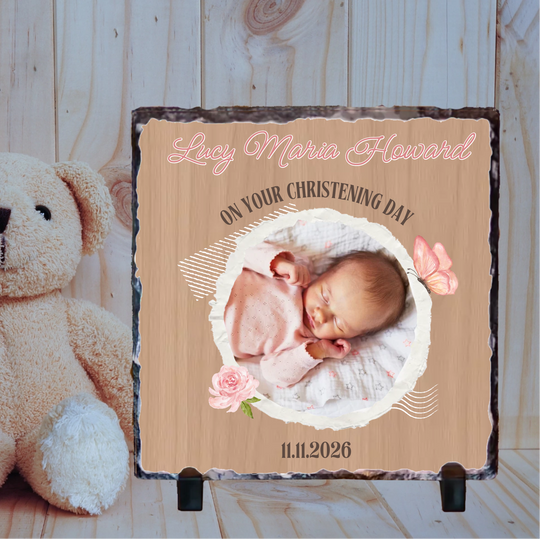 Personalised Christening Slate for Girls