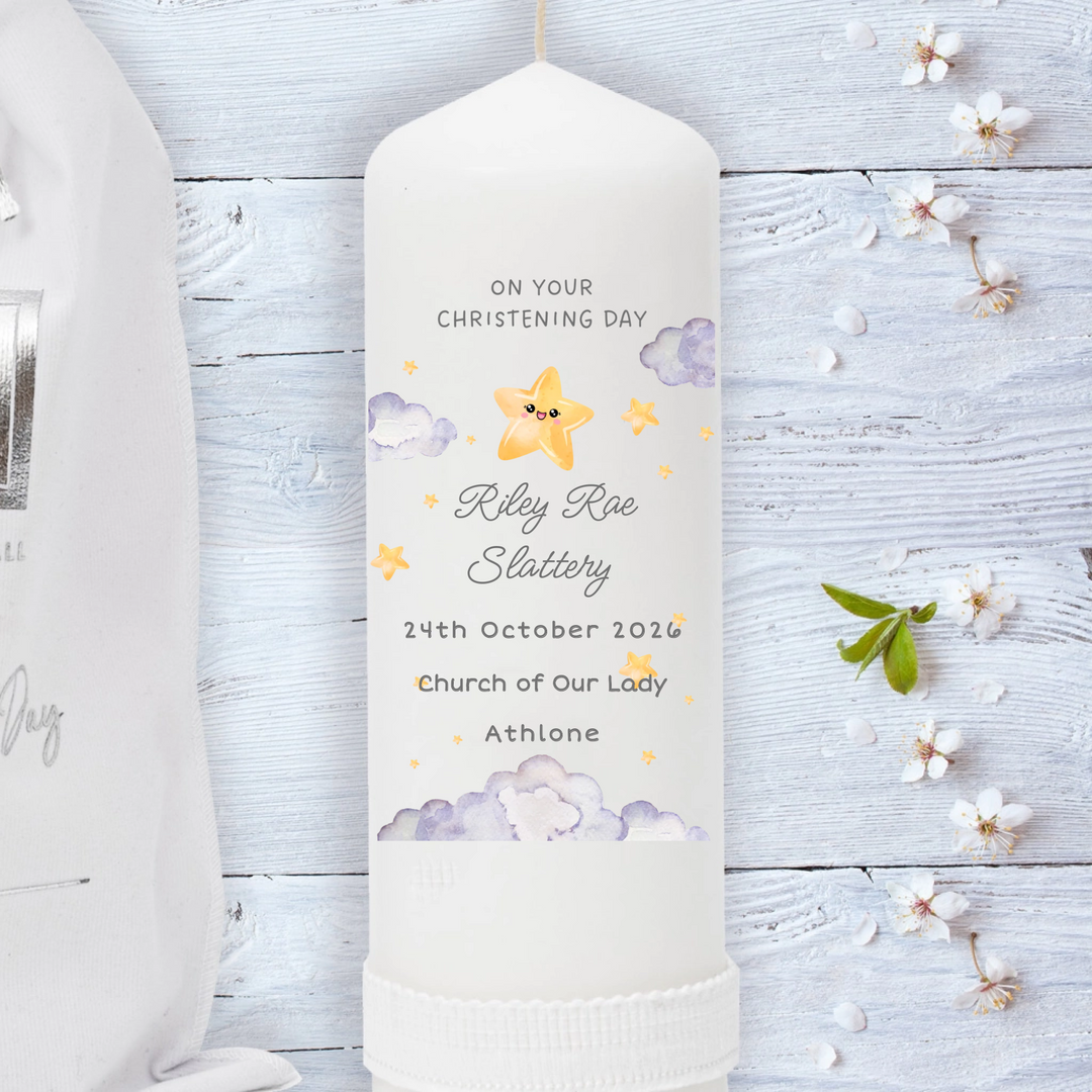 Personalised Christening candle for Boys and Girls 