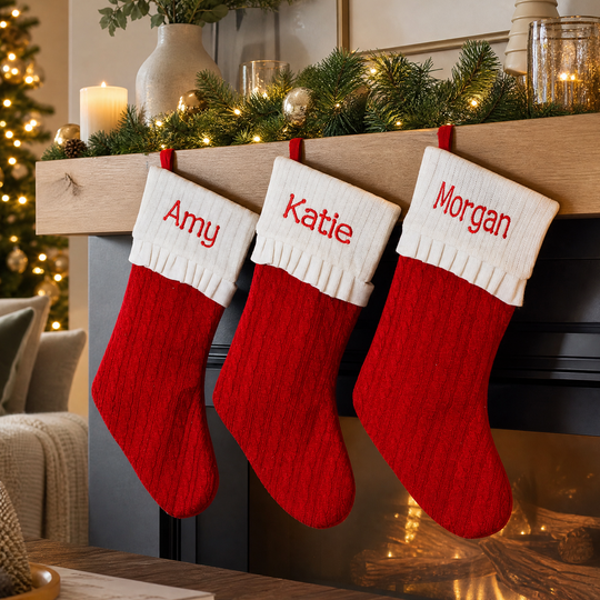 Personalised Christmas Stocking - Traditional Knit Sock Old Favourite