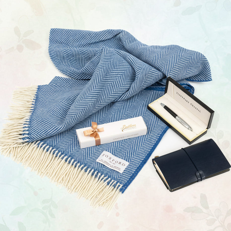 Personalised Gift Set Herringbone Throw