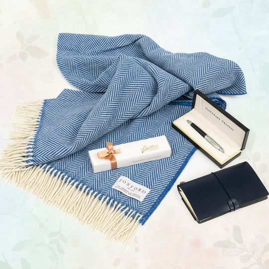 Personalised Gift Set Herringbone Throw