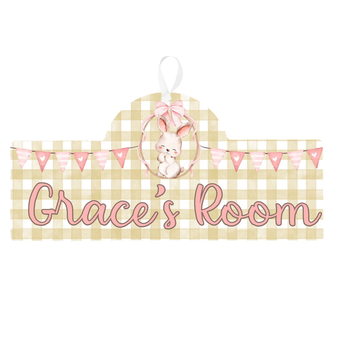 Personalised Name plaque for Girls Bunny