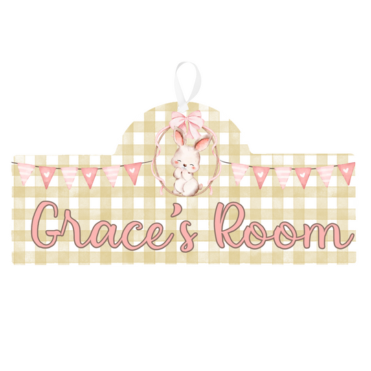 Personalised Name plaque for Girls Bunny