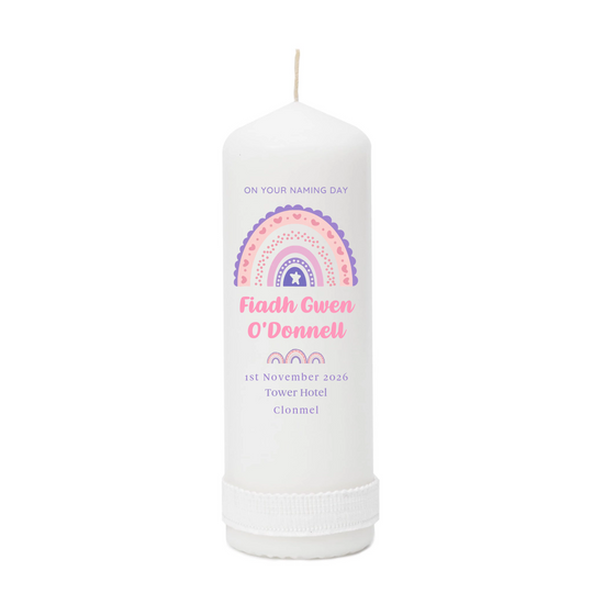 Personalised Naming Day Candle for Girls