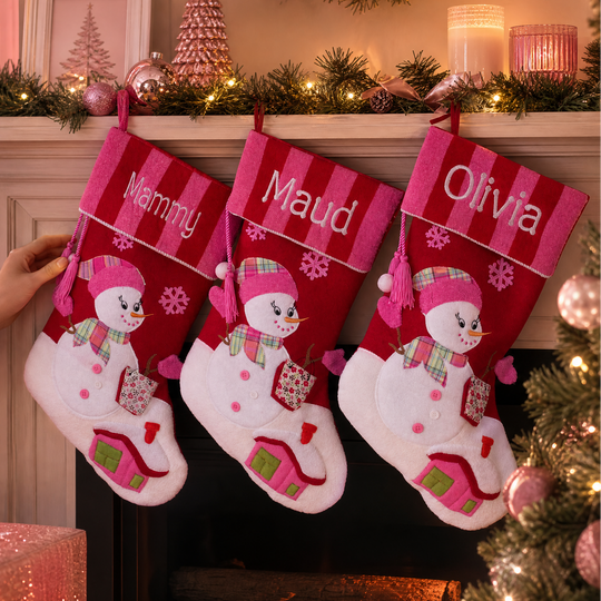 Personalised Christmas Stocking - Luxury Crimson & Fuchsia Back in Stock December 1st
