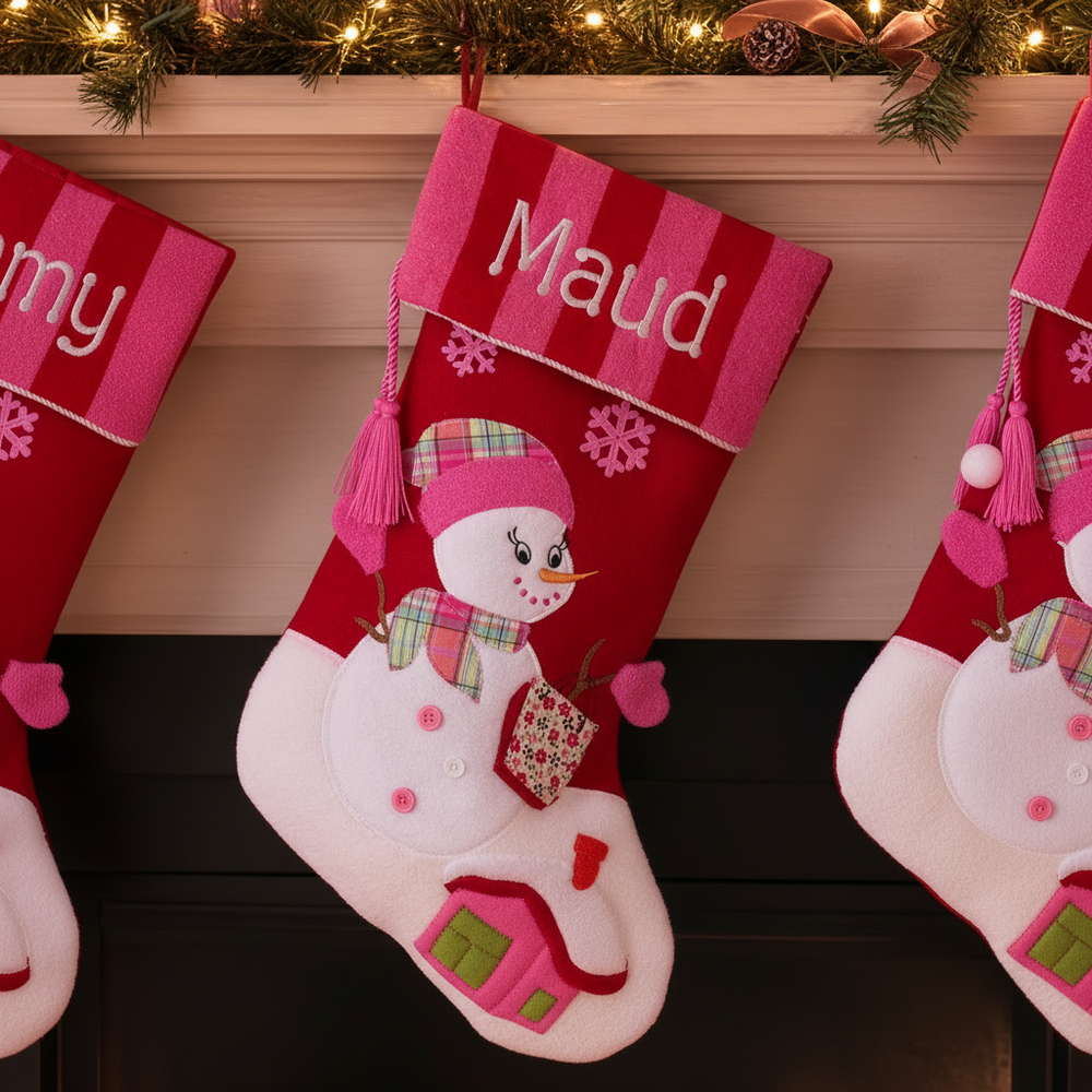 Personalised Christmas Stocking - Luxury Crimson & Fuchsia Back in Stock December 1st