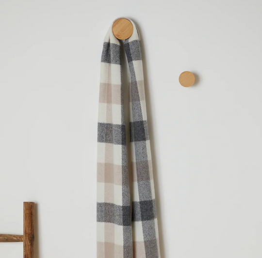 Personalised Foxford Luxury Scarf - Neutral Block Check
