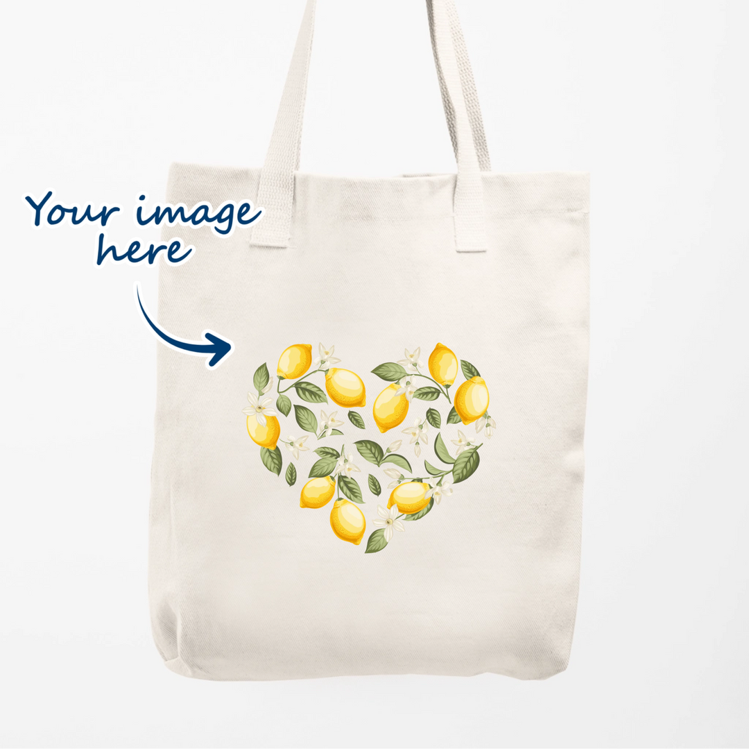 Cream or natural coloured tote bag with option of uploading any image to it
