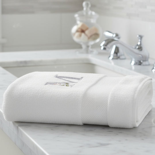Personalised white fluffy towels