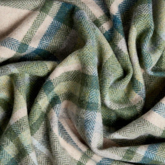 Personalised Throw by Foxford - Slieveboy Green Tartan IRISH LUXURY