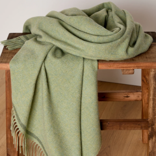Personalised Throw by Foxford - Blackwater Solid Green IRISH LUXURY